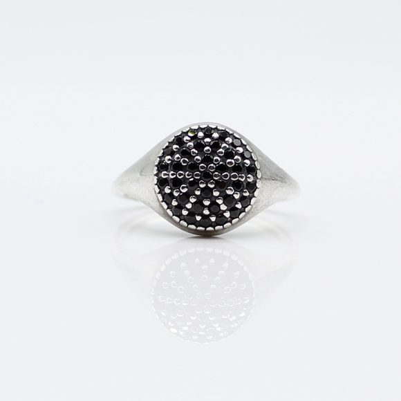 Pandora silver One Pod black pavé cz ring - Picture 2 of 9
